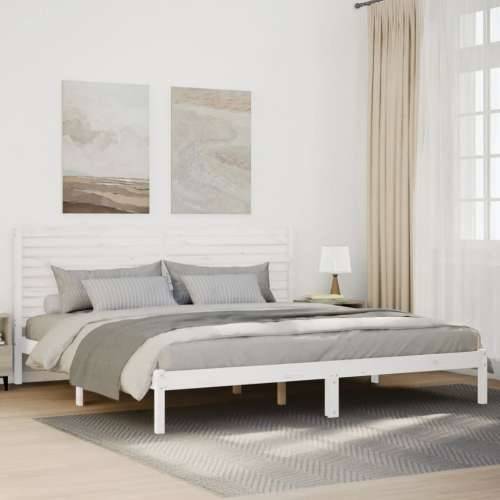 Dugi okvir kreveta bez madraca bijeli 180 x 220 cm masivno drvo - Bijela 180 x 220 cm Cijena