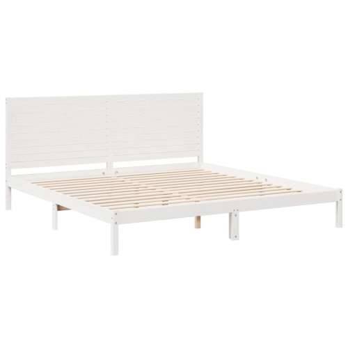 Dugi okvir kreveta bez madraca bijeli 180 x 220 cm masivno drvo - Bijela 180 x 220 cm Cijena