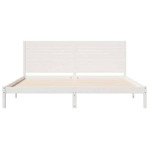 Dugi okvir kreveta bez madraca bijeli 180 x 220 cm masivno drvo - Bijela 180 x 220 cm Cijena