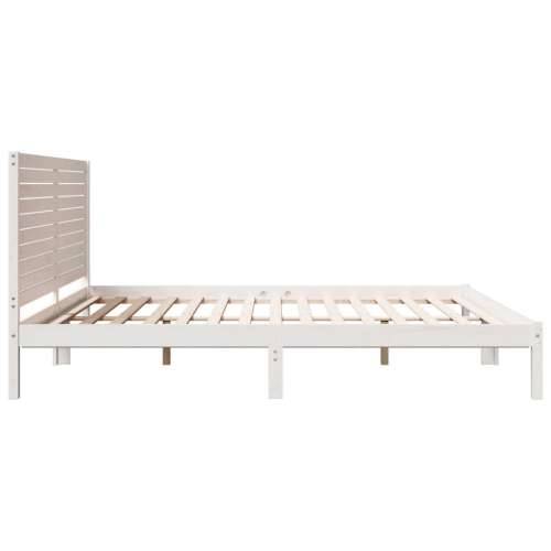 Dugi okvir kreveta bez madraca bijeli 180 x 220 cm masivno drvo - Bijela 180 x 220 cm Cijena