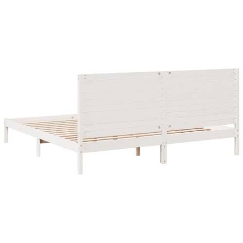 Dugi okvir kreveta bez madraca bijeli 180 x 220 cm masivno drvo - Bijela 180 x 220 cm Cijena