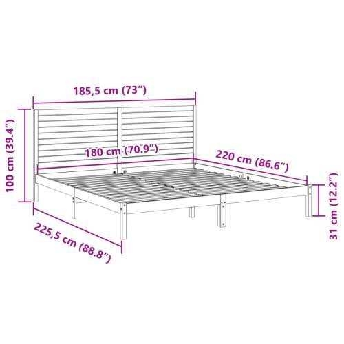 Dugi okvir kreveta bez madraca bijeli 180 x 220 cm masivno drvo - Bijela 180 x 220 cm Cijena