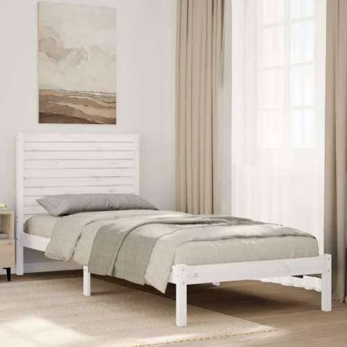 Dugi okvir kreveta bez madraca bijeli 90 x 210 cm masivno drvo - Bijela 90 x 210 cm Cijena