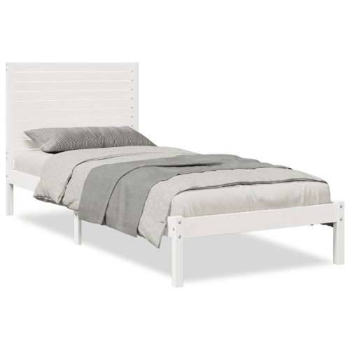 Dugi okvir kreveta bez madraca bijeli 90 x 210 cm masivno drvo - Bijela 90 x 210 cm Cijena