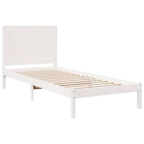 Dugi okvir kreveta bez madraca bijeli 90 x 210 cm masivno drvo - Bijela 90 x 210 cm Cijena