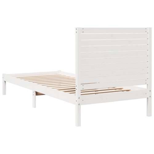 Dugi okvir kreveta bez madraca bijeli 90 x 210 cm masivno drvo - Bijela 90 x 210 cm Cijena