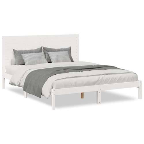 Dugi okvir kreveta bez madraca bijeli 140 x 220 cm masivno drvo - Bijela 140 x 220 cm Cijena