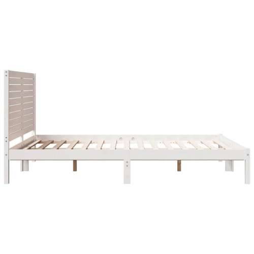 Dugi okvir kreveta bez madraca bijeli 140 x 220 cm masivno drvo - Bijela 140 x 220 cm Cijena