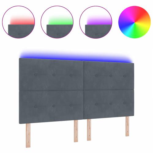 LED Uzglavlje Tamno Sivo 90 cm Baršun Cijena