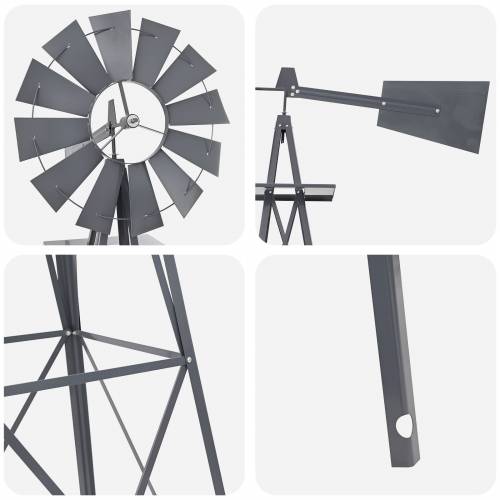 Vjetroturbina Siva 84x68x245 cm Željezo Cijena