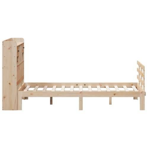 Krevet s regalom za knjige bez madraca 135x190 cm od borovine - Prirodna 135 x 190 cm Cijena