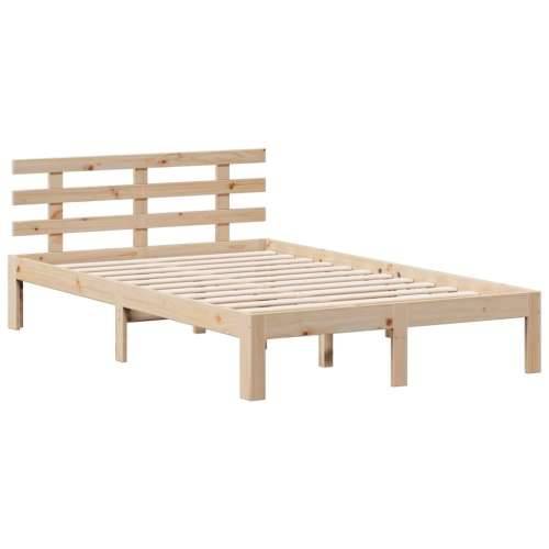 Krevet s regalom za knjige bez madraca 135x190 cm od borovine - Prirodna 135 x 190 cm Cijena