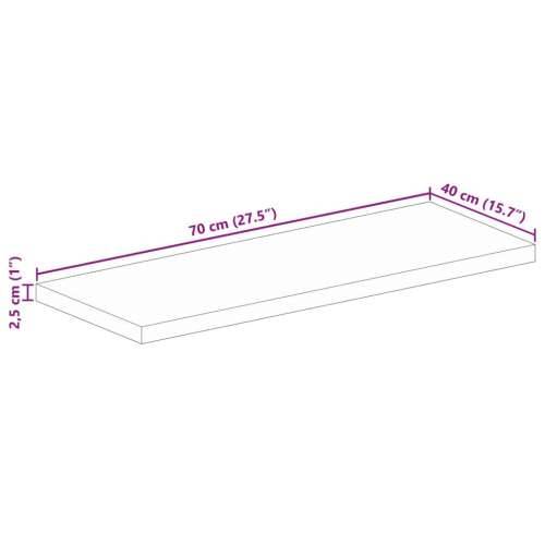 Stolna ploča 70x40x2,5 cm pravokutna od masivnog drva manga - Drvo manga (završna obrada od hrastovine) 70 x 40 cm 1 25 mm Cijena