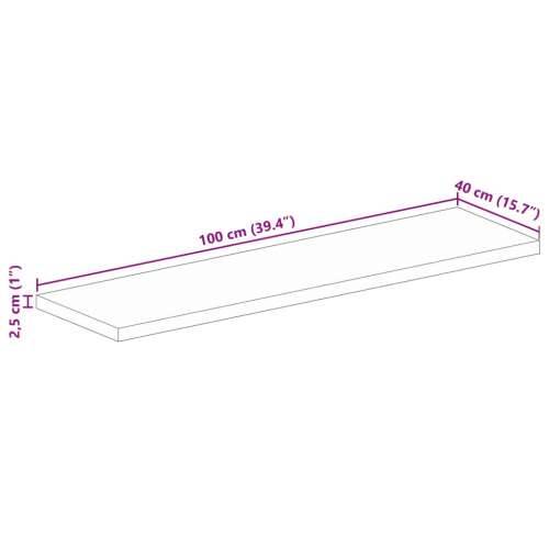 Stolna ploča 100x40x2,5 cm pravokutna od masivnog drva manga - Drvo manga (završna obrada od hrastovine) 100 x 40 cm 1 25 mm Cijena