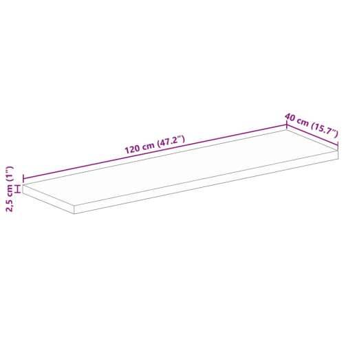 Stolna ploča 120x40x2,5 cm pravokutna od masivnog drva manga - Drvo manga (završna obrada od hrastovine) 120 x 40 cm 1 25 mm Cijena