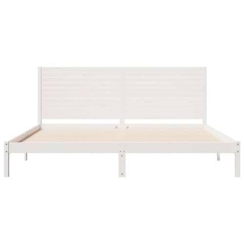 Dugi okvir kreveta bez madraca bijeli 200 x 220 cm masivno drvo - Bijela 200 x 220 cm Cijena