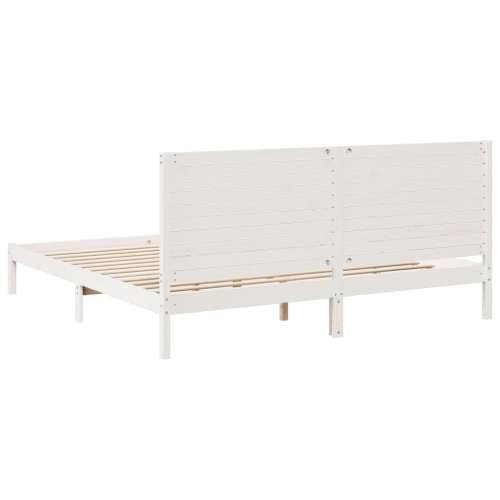 Dugi okvir kreveta bez madraca bijeli 200 x 220 cm masivno drvo - Bijela 200 x 220 cm Cijena