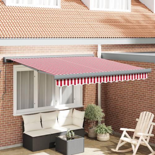 Ručno Retraktilna Tenda Crvena i Bijela Pruga 300x250 cm Cijena