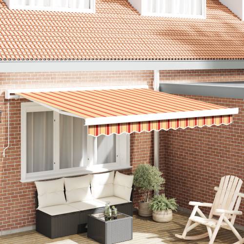 Ručno upravljana uvlačna tenda Žuta i narančasta 350x250 cm Cijena