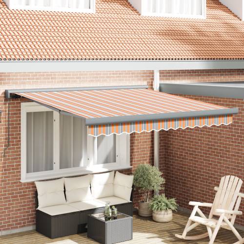 Ručno uvlačiva tenda višebojna pruga 350x250 cm Cijena