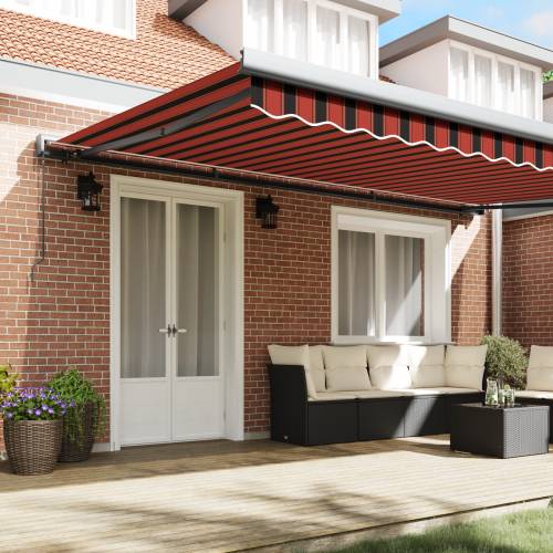 Ručno upravljiva tenda narančasta i smeđa 500x300 cm Cijena