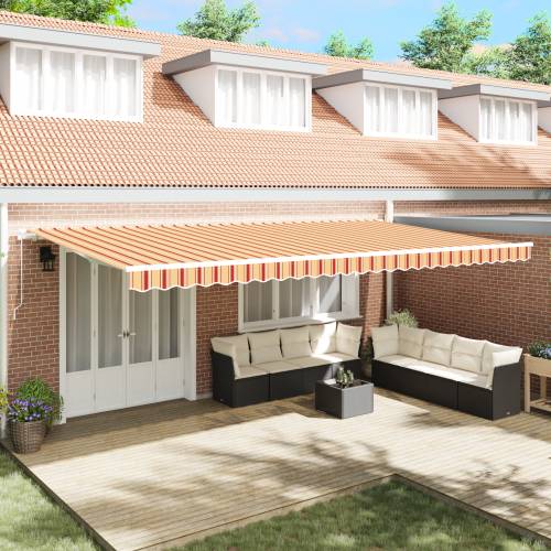 ručno uvlačna tenda Narančasta i žuta 600x300 cm Cijena