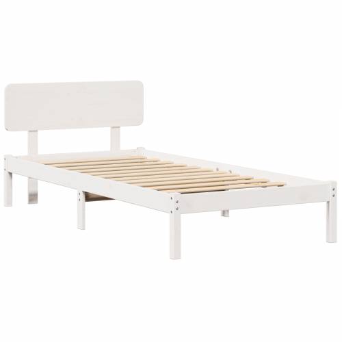 okvir kreveta s uzglavljem Bijela 75x190 cm Puni bor Cijena