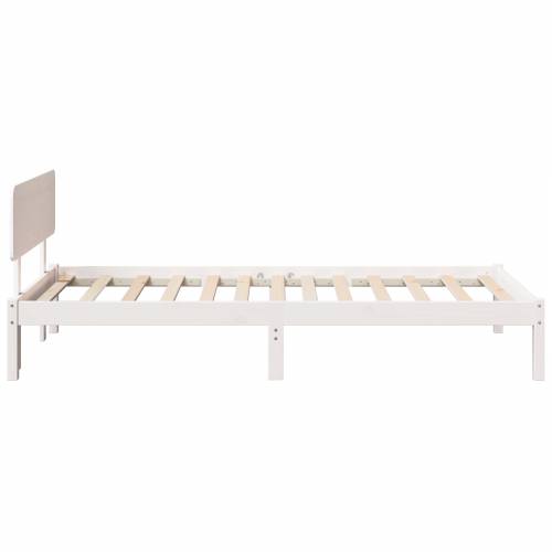 okvir kreveta s uzglavljem Bijela 75x190 cm Puni bor Cijena