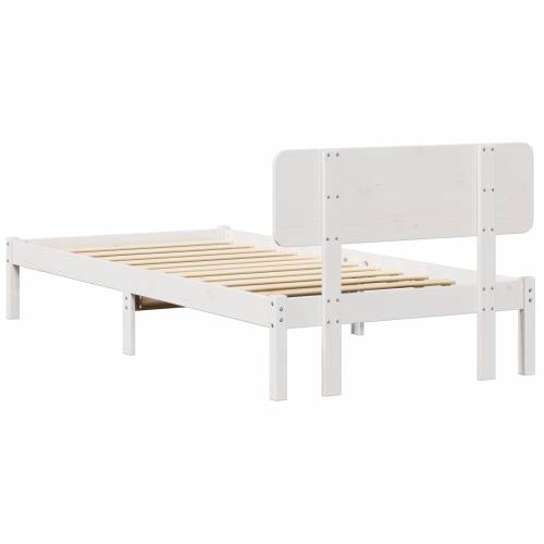 okvir kreveta s uzglavljem Bijela 75x190 cm Puni bor Cijena
