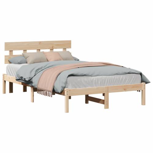 Krevetna Konstrukcija s Naslonom 135x190 cm Masivna Borovina Cijena