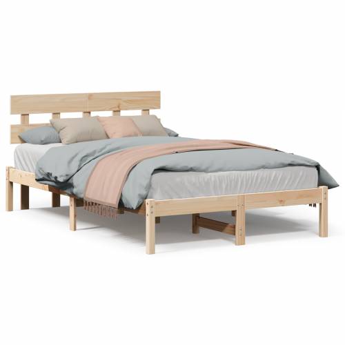 Krevetna Konstrukcija s Naslonom 135x190 cm Masivna Borovina Cijena