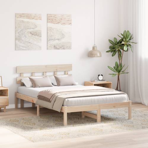 Krevetna Konstrukcija s Naslonom 135x190 cm Masivna Borovina Cijena