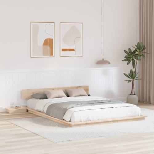 Krevet s podnom konstrukcijom s noćnim ormarićima 160x200cm od masivnog drva Cijena