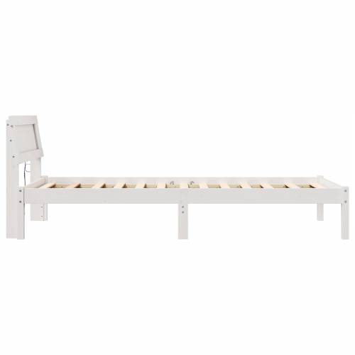 okvir kreveta s LED uzglavljem u bijeloj boji, 90 x 200 cm, čvrsti bor Cijena
