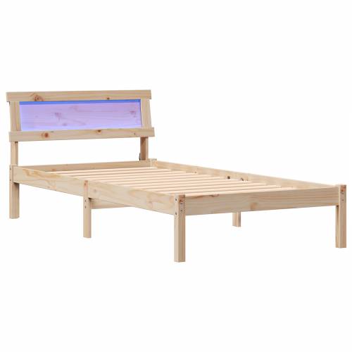 okvir za krevet s uzglavljem i LED-om 80x200 cm od masivnog borovog drveta Cijena