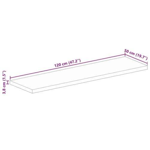 Stolna ploča 120x50x3,8 cm pravokutna masivno obnovljeno drvo - Obnovljeno drvo (prirodno) 120 x 50 cm 1 38 mm Cijena