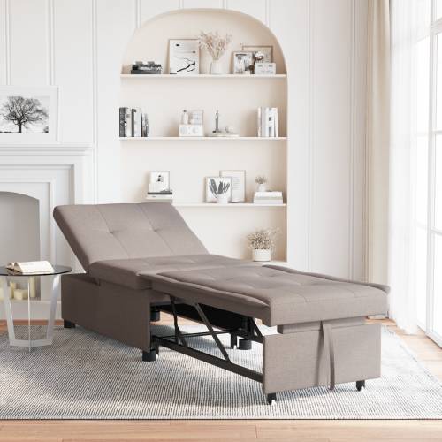 Sofa na razvlačenje 3-u-1 u taupe tkanini Cijena