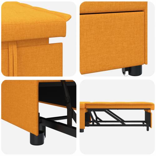Rasklopna sofa 3-u-1 s tamno žutom tkaninom Cijena