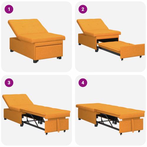 Rasklopna sofa 3-u-1 s tamno žutom tkaninom Cijena