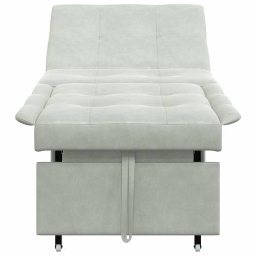 Sofa Krevet 3-u-1 Izvlačenje Svjetlosiva Baršun Cijena