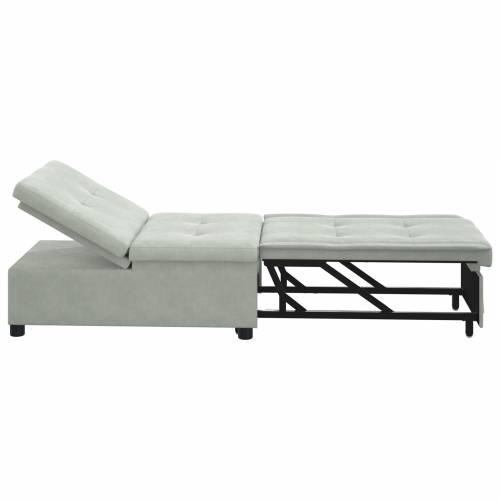 Sofa Krevet 3-u-1 Izvlačenje Svjetlosiva Baršun Cijena