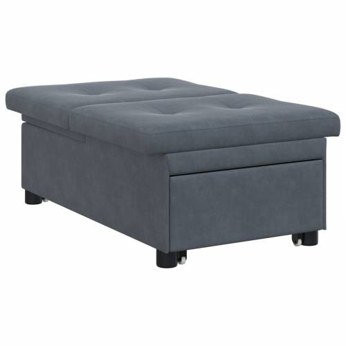Sofa Krevet 3-u-1 Izvlačni Dizajn Tamno Sivi Baršun Cijena