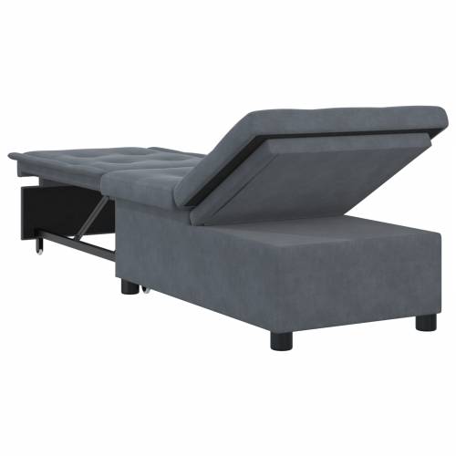 Sofa Krevet 3-u-1 Izvlačni Dizajn Tamno Sivi Baršun Cijena