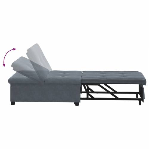 Sofa Krevet 3-u-1 Izvlačni Dizajn Tamno Sivi Baršun Cijena