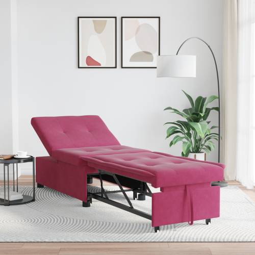 Sofa Krevet 3-u-1 Izvlačni Dizajn Bordo Baršun Cijena