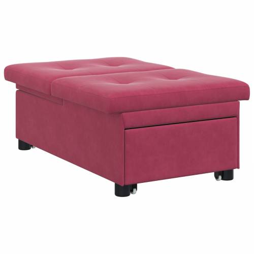 Sofa Krevet 3-u-1 Izvlačni Dizajn Bordo Baršun Cijena