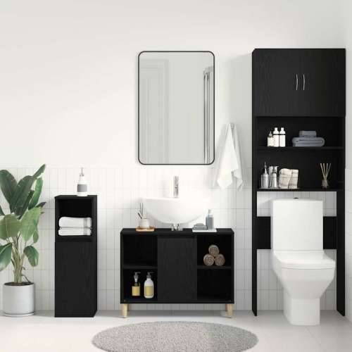 Ormarić za Lavabo - Umivaonik crni hrast 80x33x60 cm inženjerski drvo - Crni hrast 1 Cijena