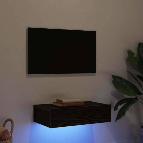 TV ormarić s LED svjetlima crni hrast 60x35x15,5 cm - Crni hrast 1 60 cm Cijena
