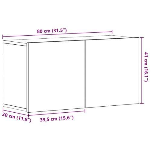TV ormarić crni hrast 80x30x41 cm inženjerski drvo - 1 Cijena