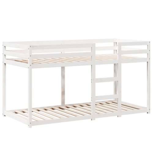 Krevet na kat s krovom bijeli 75x190 cm puno drvo bor - Bijela 75 x 190 cm Cijena